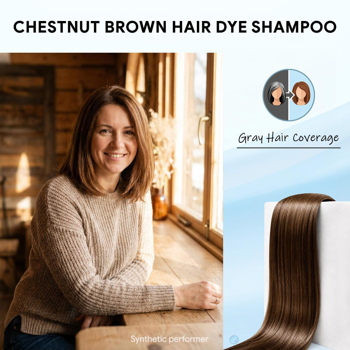 Ivnil Chestnut Brown Hair Dye Shampoo 400ml back view