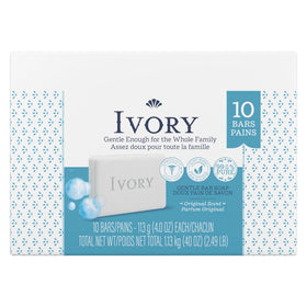Ivory Bar Soap Original 4 Ounce bar in a bathroom setting