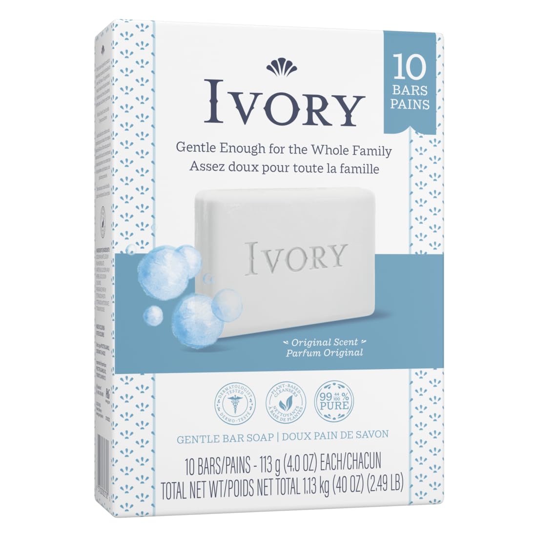 Ivory Bar Soap Original 4 Ounce single bar close-up