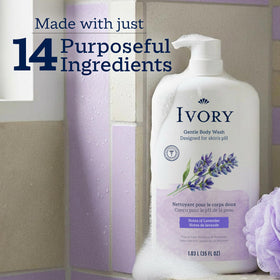 Ivory Body Wash 35 oz bottle back view