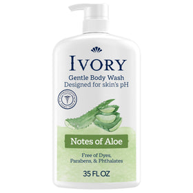 Ivory Body Wash 35 oz front view with aloe scent