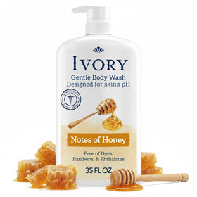 Ivory Body Wash 35 oz front view with honey scent label