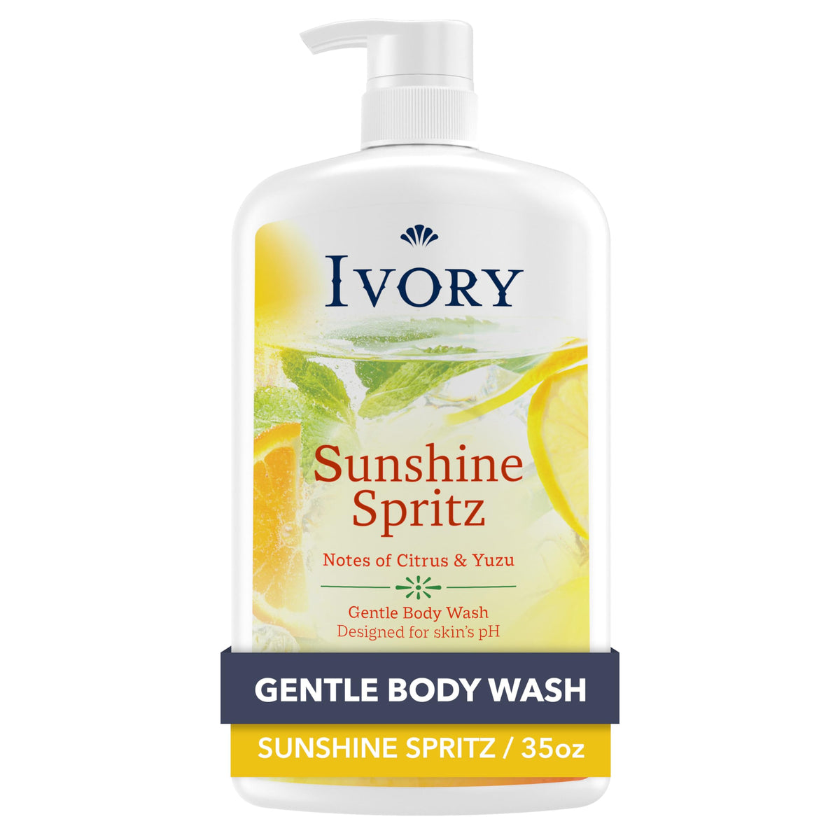 Ivory Body Wash 35 oz front view with Sunshine Spritz scent