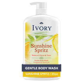 Ivory Body Wash 35 oz front view with Sunshine Spritz scent