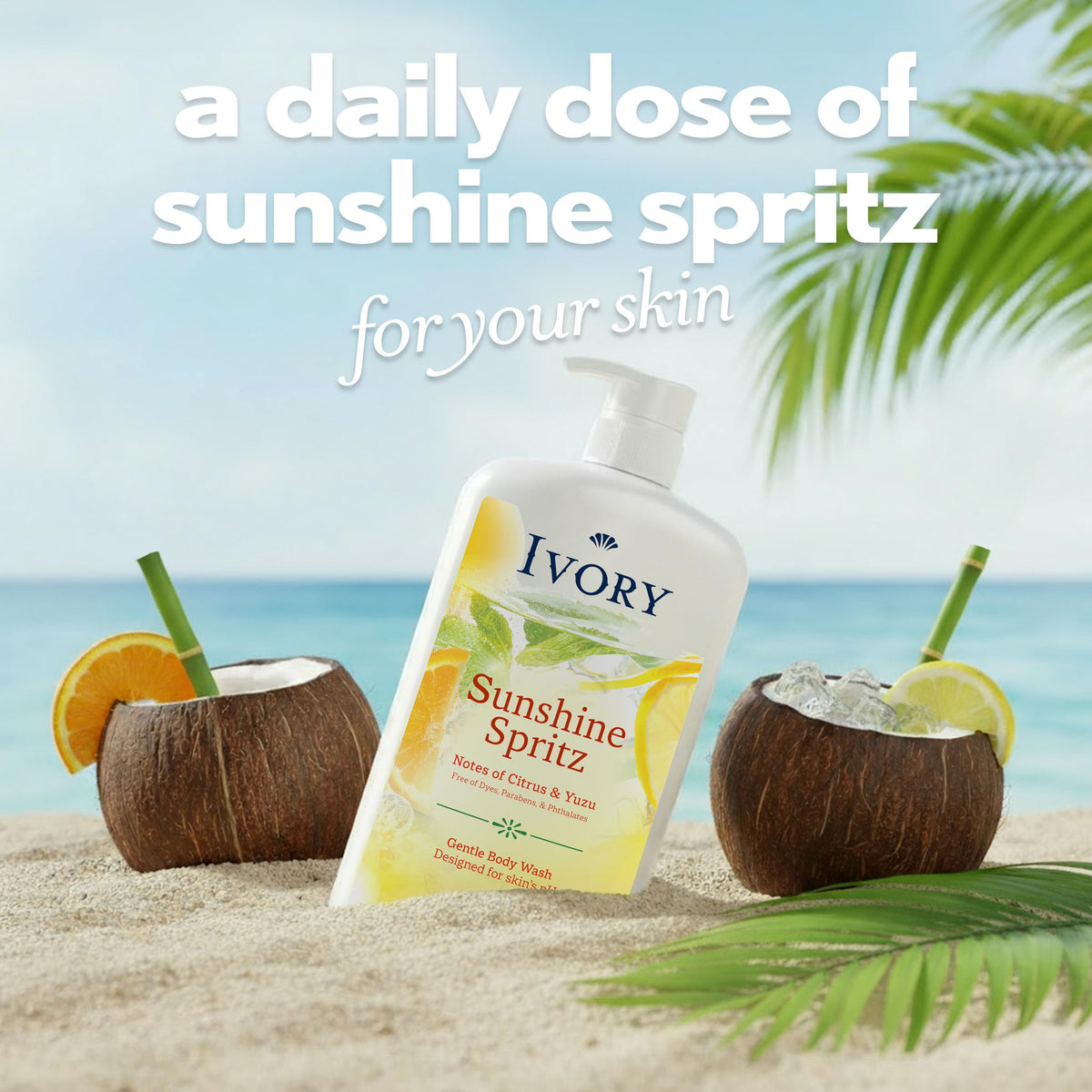 Ivory Body Wash 35 oz in a bathroom setting