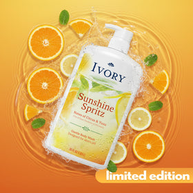 Ivory Body Wash 35 oz with a family enjoying bath time