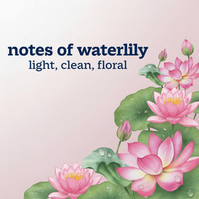 Ivory Body Wash bottle with water lily flowers
