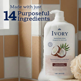 Ivory Body Wash Coconut Scent with bubbles