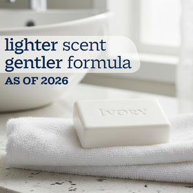 Ivory Gentle Bar Soap close-up showing texture