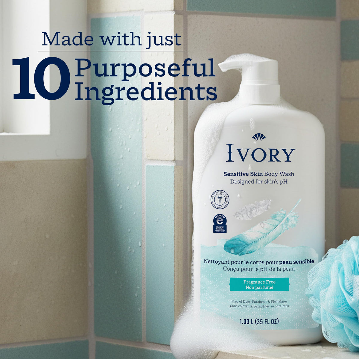 Ivory Sensitive Body Wash with natural ingredients