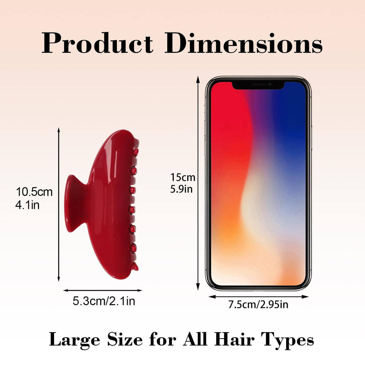 Ivyu Cherry Red Hair Claw Clip in use with hair