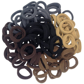 J-MEE Hair Bands 100PCS cotton ponytail holders in neutral colours