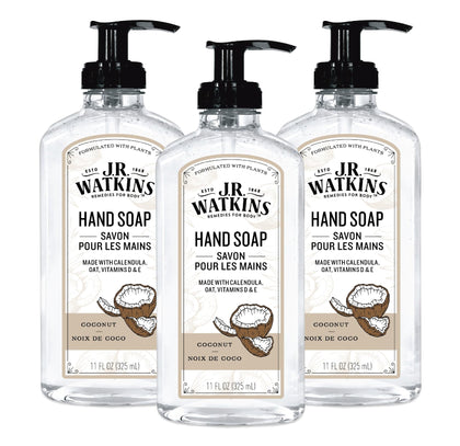 J.R. Watkins Coconut Gel Hand Soap Dispenser front view