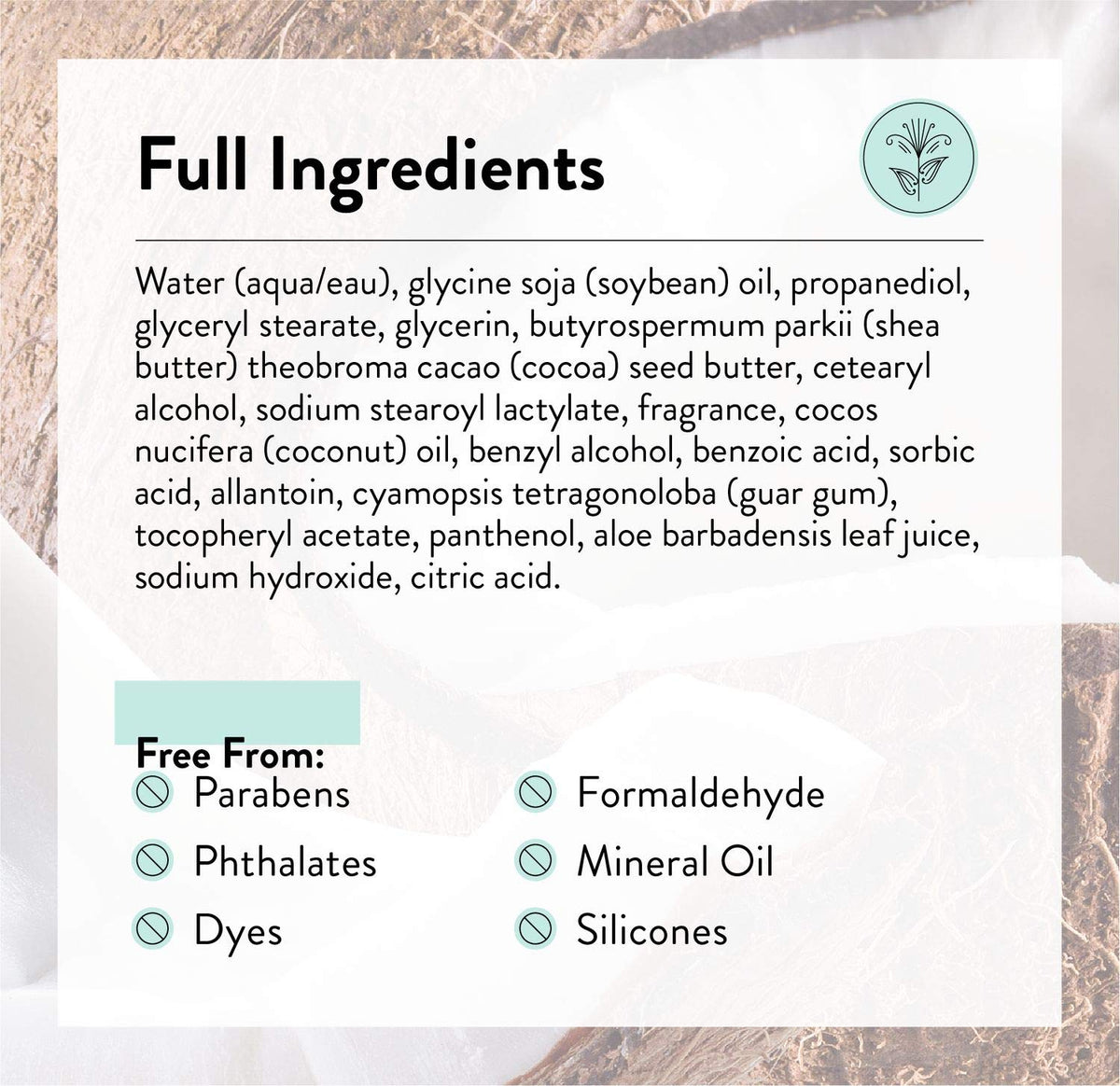 J.R. Watkins Daily Moisturizing Lotion back view with ingredient list