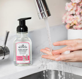 J.R. Watkins Foam Hand Soap Cherry Blossom close-up of dispenser
