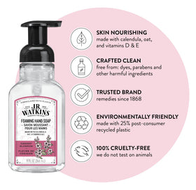 J.R. Watkins Foam Hand Soap Cherry Blossom side view