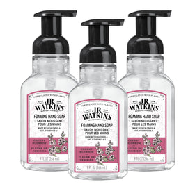 J.R. Watkins Foam Hand Soap Dispenser Cherry Blossom front view