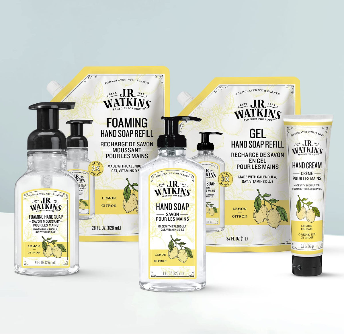J.R. Watkins Gel Hand Soap Refill 34 fl oz Lemon back view