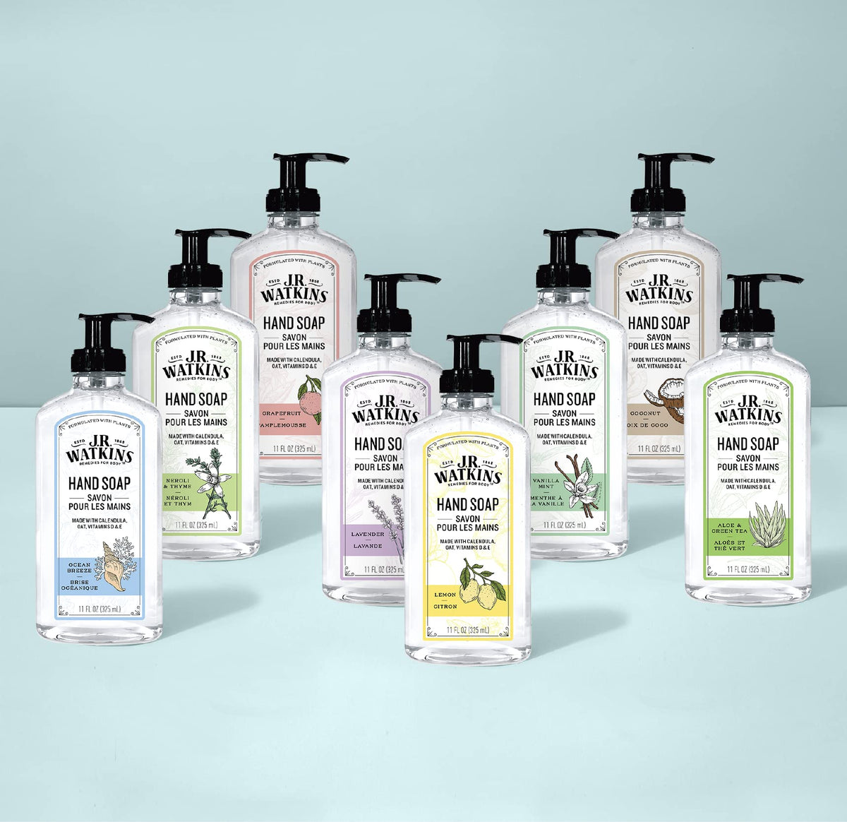 J.R. Watkins Gel Hand Soap Refill Lemon packaging details