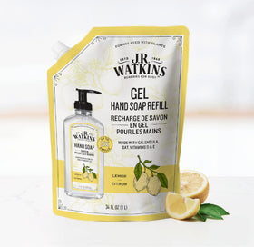 J.R. Watkins Gel Hand Soap Refill Lemon with ingredients list