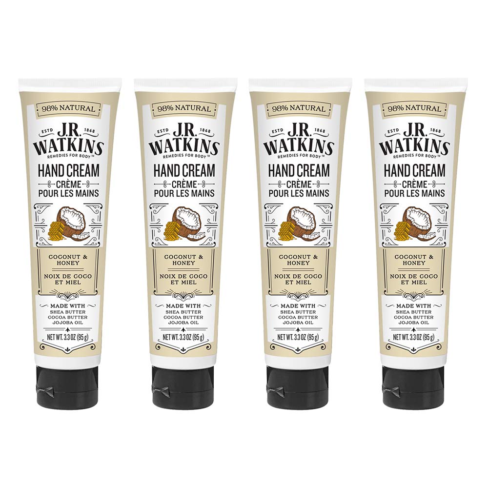 J.R. Watkins Hand Cream Coconut 3.3 Ounce front view