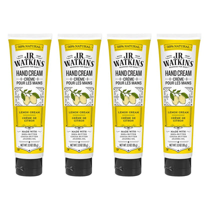 J.R. Watkins Hand Cream Lemon 3.3 Ounce front view