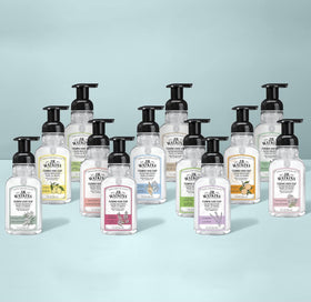 J.R. Watkins hand soap 3 pack displayed on a kitchen counter