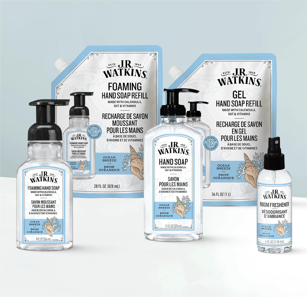 J.R. Watkins hand soap refill pouch back view