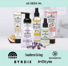 J.R. Watkins Lavender Body Lotion packaging on display