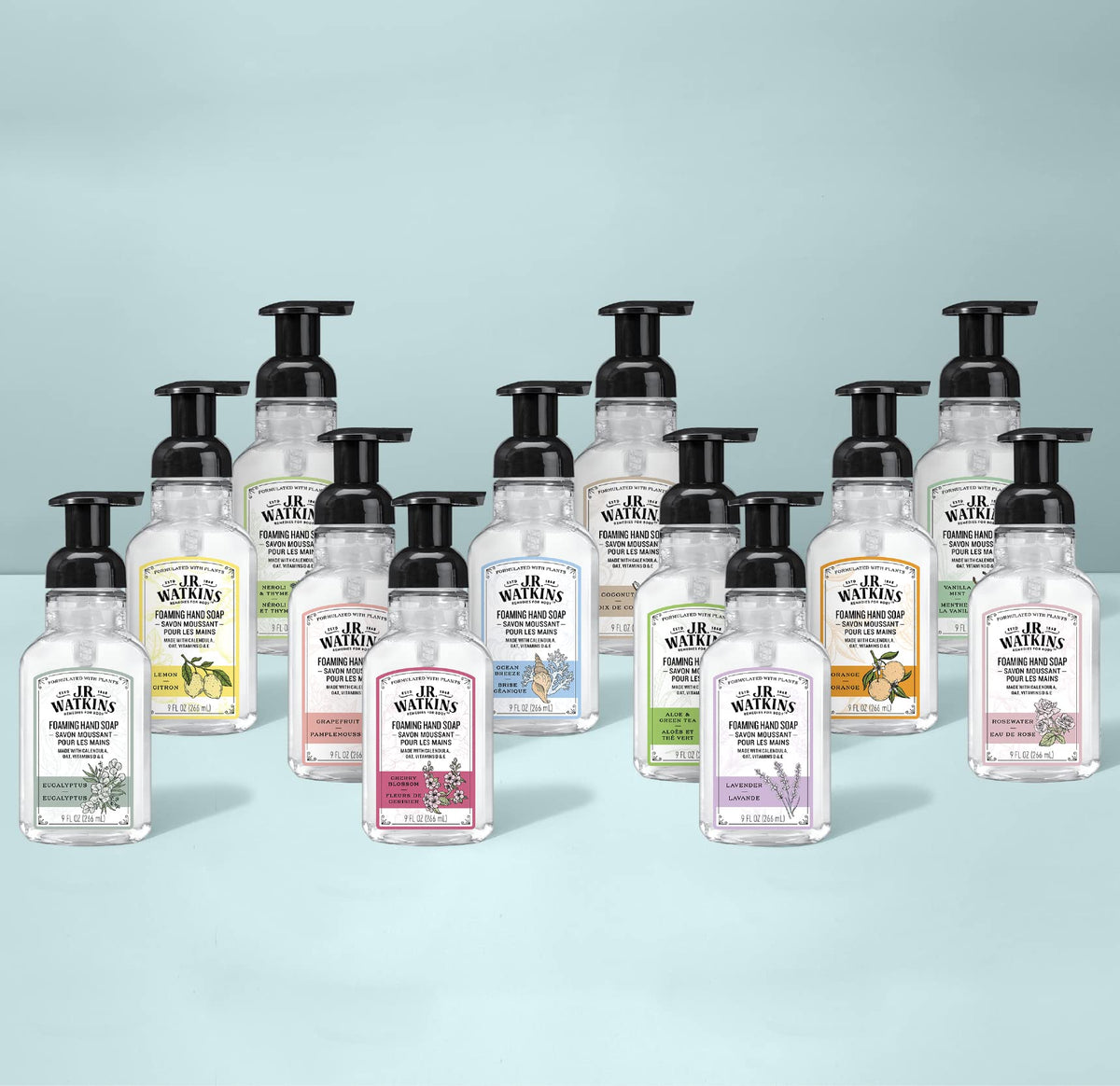 J.R. Watkins Moisturising Foam Hand Soap 3 Pack Lemon ingredients list