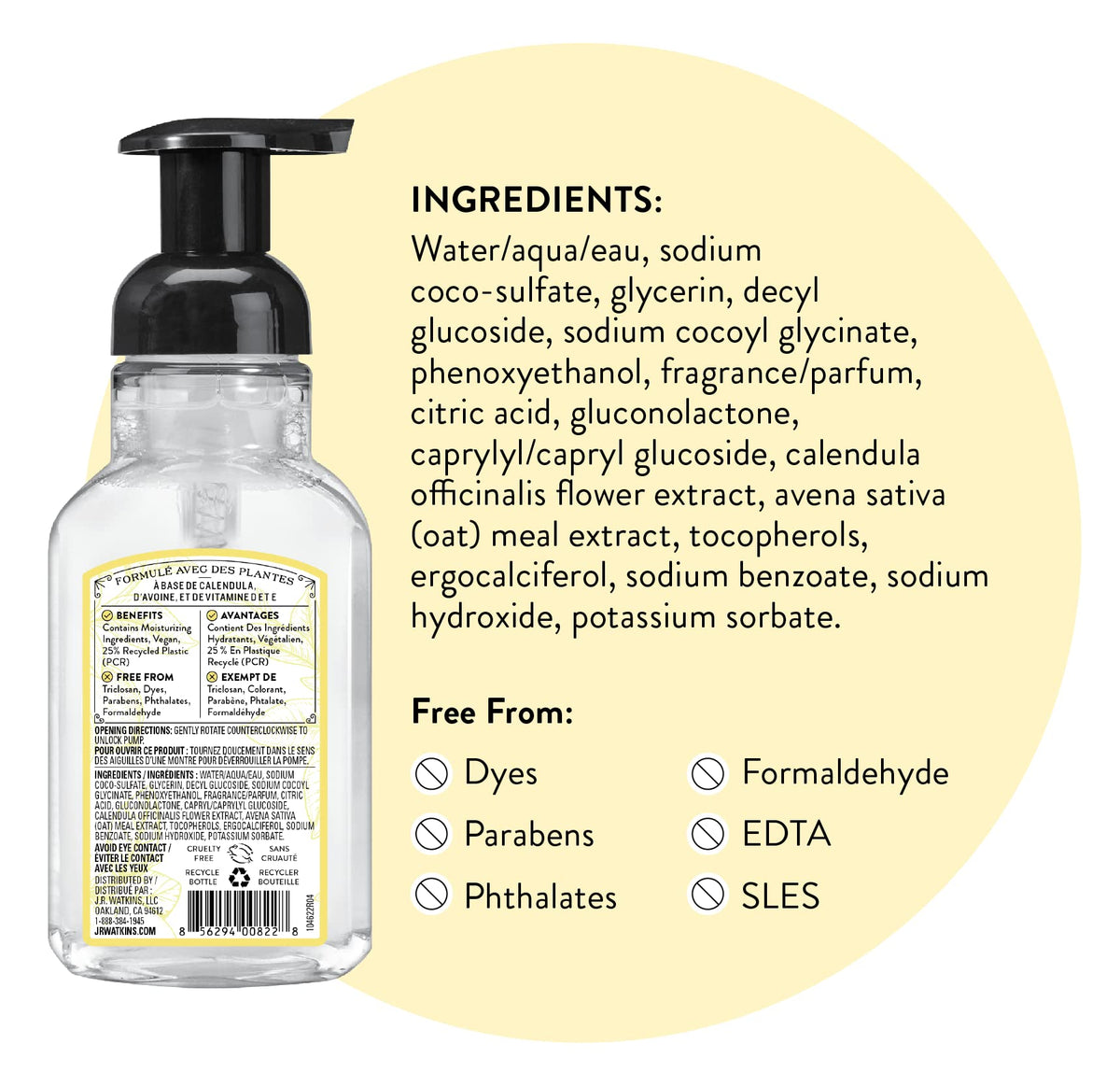 J.R. Watkins Moisturising Foam Hand Soap 3 Pack Lemon lifestyle scene