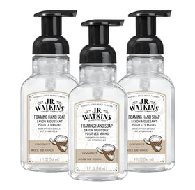 J.R. Watkins Moisturizing Foam Hand Soap 3 Pack Coconut front view