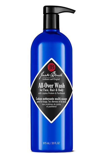 Jack Black All Over Wash 33 Fl Oz front view with citrus and mint scent
