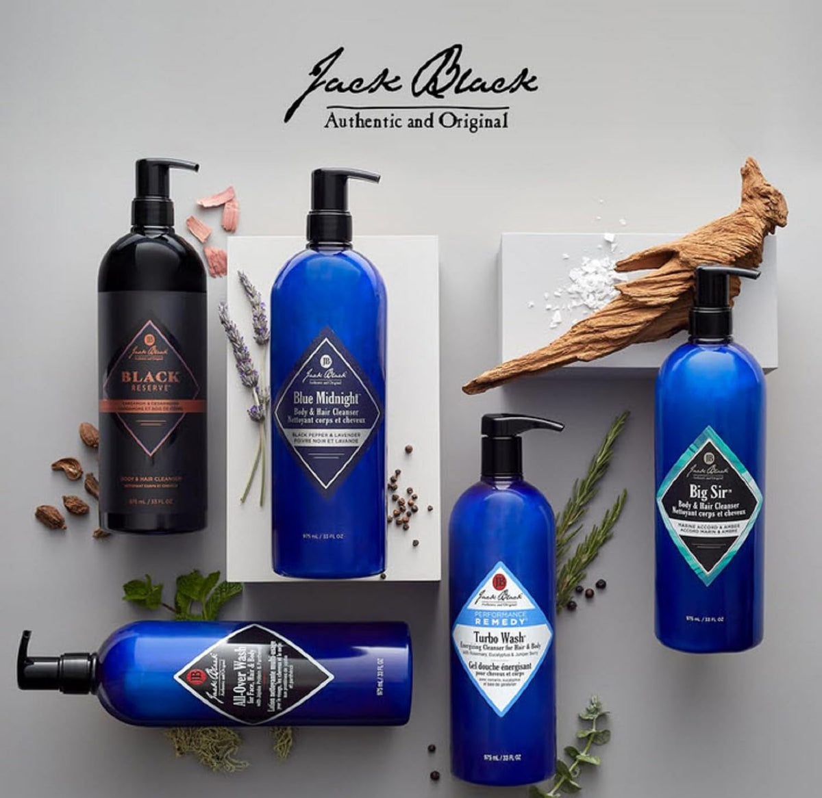 Jack Black All Over Wash with natural ingredients display