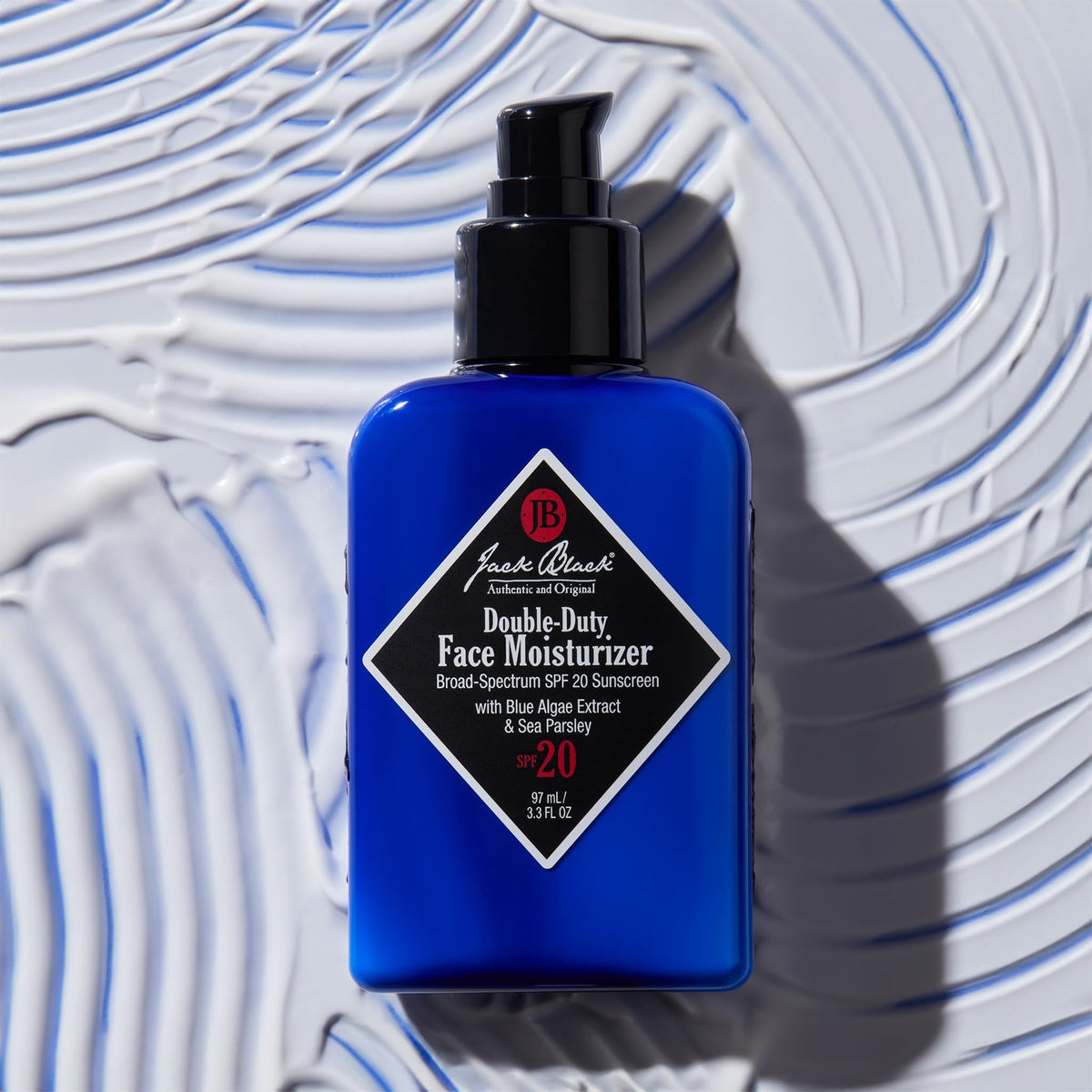 Jack Black Double-Duty Face Moisturizer on a wooden table
