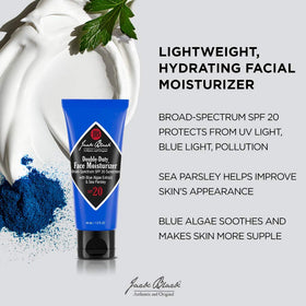 Jack Black Double Duty Face Moisturizer packaging with 1.5 fl oz size