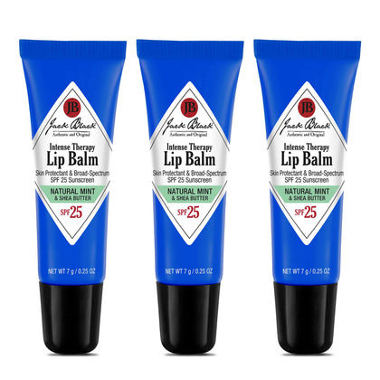 Jack Black Intense Therapy Lip Balm Trio pack front view