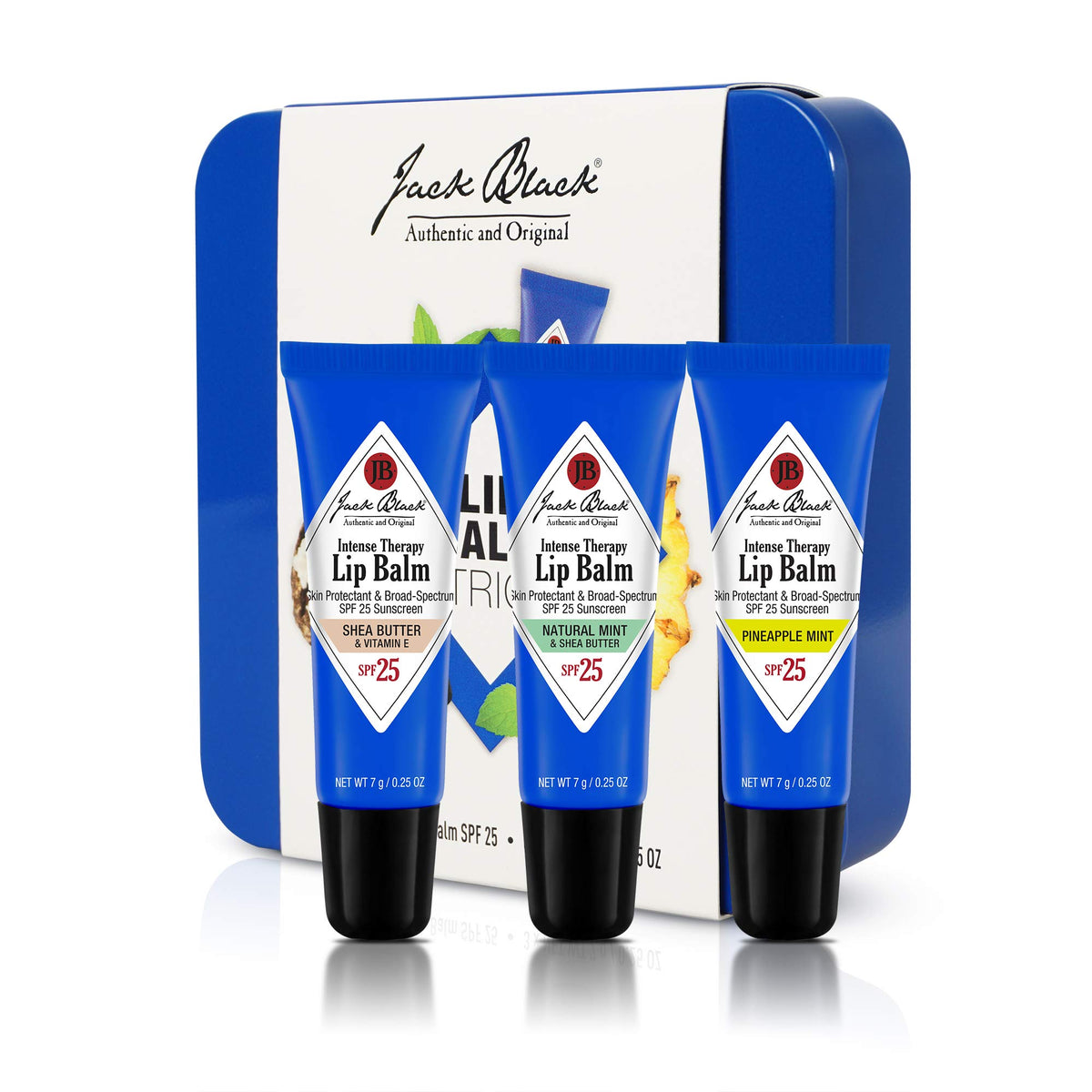 Jack Black Intense Therapy Lip Balm Trio SPF 25 front view