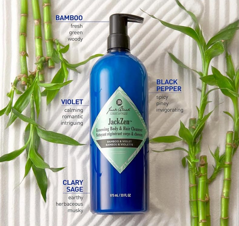 Jack Black JackZen packaging with bamboo and violet design