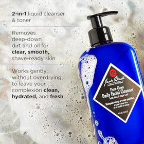 Jack Black Pure Clean Daily Facial Cleanser with ingredients displayed