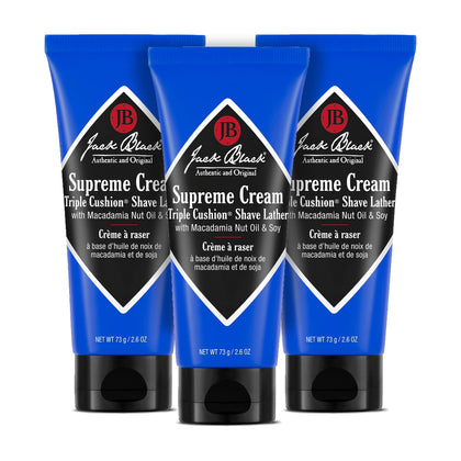 Jack Black Shave Lather 3-Pack front view with three tubes