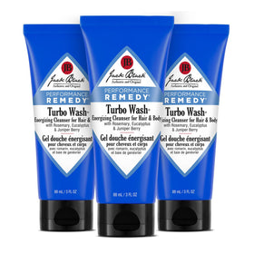 Jack Black Turbo Wash 3 Fl Oz front view with travel-size tubes