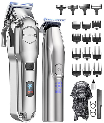 Jack & Rose Clippers and Trimmers Set including large hair clipper and small T-blade trimmer