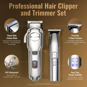 Jack & Rose hair clippers and trimmers set with USB cables and pouch