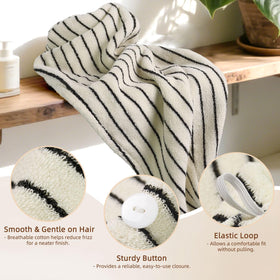 Jacquotha Cotton Hair Wrap Towel rolled up for easy storage