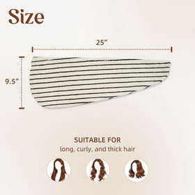 Jacquotha hair towel wrap folded on a bathroom counter