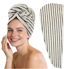 Jacquotha hair towel wrap in a travel bag