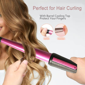 JAETON curling wand in use creating loose curls