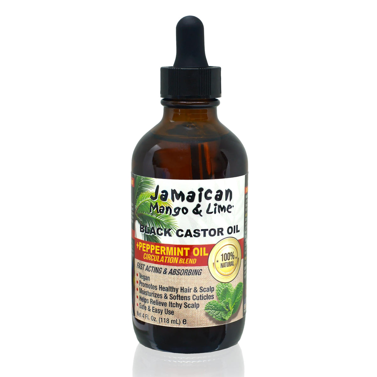 Jamaican Mango & Lime Black Castor Oil 4 Fl Oz front view