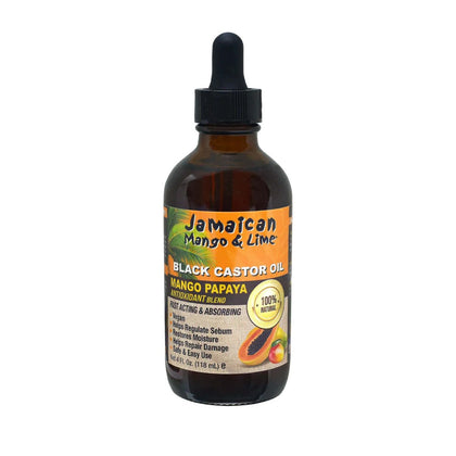 Jamaican Mango & Lime Black Castor Oil 4oz bottle front view